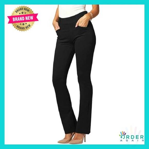 Stretch Bootcut Dress Pants Tummy Control Work Wear Chic Classic - Picture 2 of 8